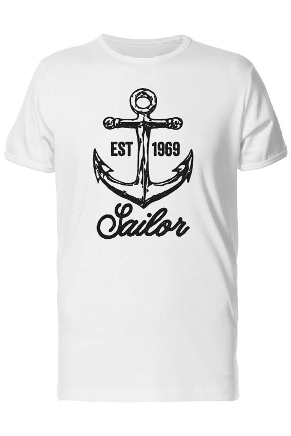 Est 1969 Sailor Anchor T-Shirt Men -Image by Shutterstock, Male Small