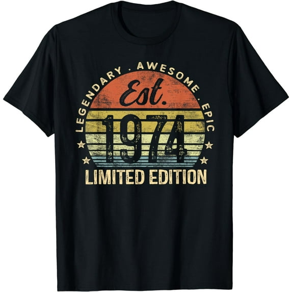 Est 1974 Limited Edition 50th Birthday Vintage 50 Year Old T-Shirt