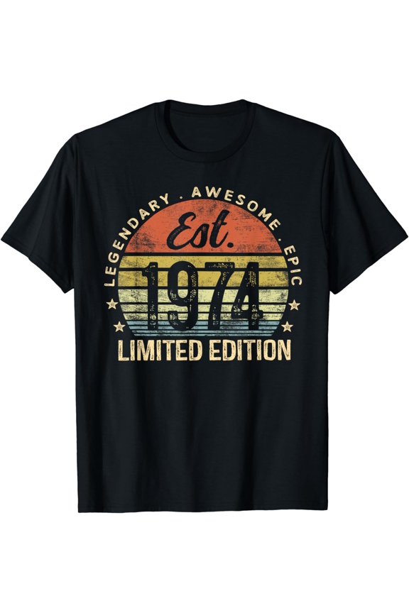 Est 1974 Limited Edition 50th Birthday Vintage 50 Year Old T-Shirt