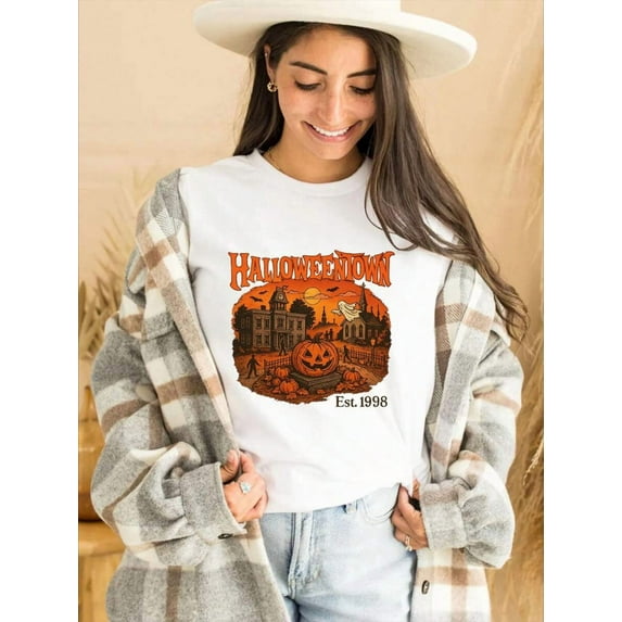 Est 1998 T-Shirt, Retro Pumpkin Halloween Shirt, Spooky Town Unisex Tee, Vintage Halloween Gift, Fall Outfit Top