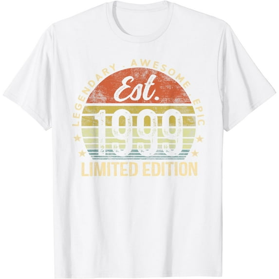 Est 1999 Limited Edition 25th Birthday Vintage 25 Year Old T-Shirt