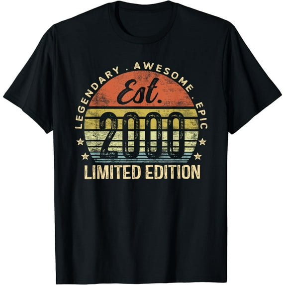 Est 2000 Limited Edition 24th Birthday Gifts 24 Year Old T-Shirt mens t shirt,black,women,funny,misfits,men,journey