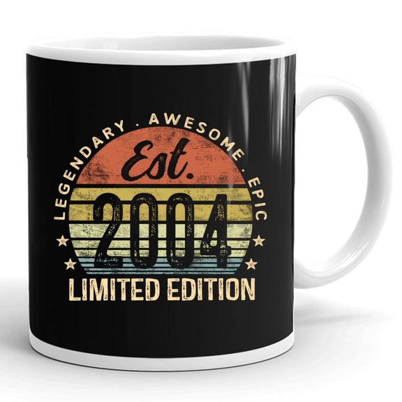 Est 2004 Limited Edition 21st Birthday 21 Year Old Gift Ceramic Mug 11oz (White;11oz)