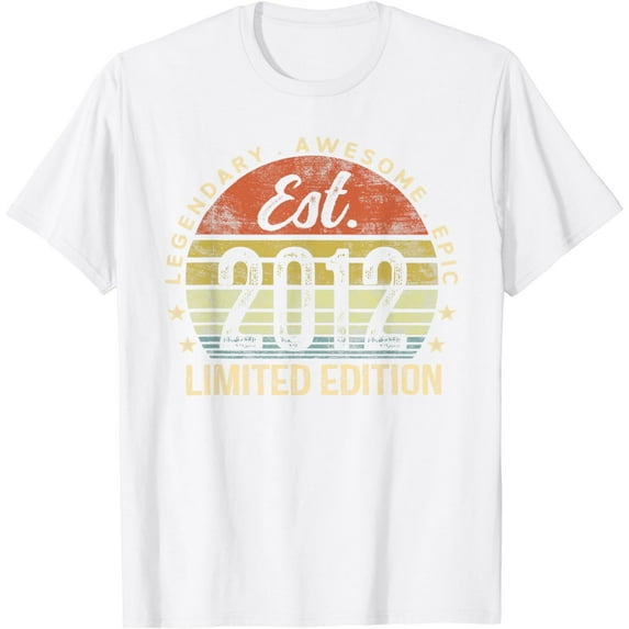 Est 2012 Limited Edition 12th Birthday Gifts 12 Year Old T-Shirt