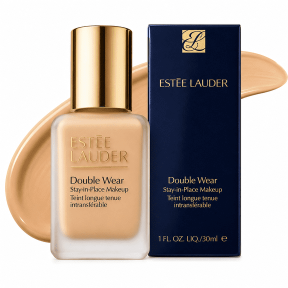 Este Lauder Double Wear Stay-in-Place Liquid Foundation Makeup for Medium Skin, Medium-to-Full Coverage, Matte Finish, 1 fl oz