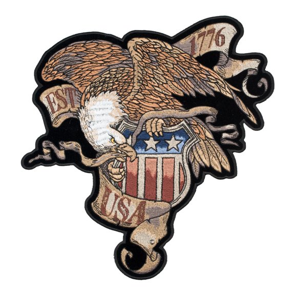 Established 1776 USA Eagle & Crest Patch, Large Size