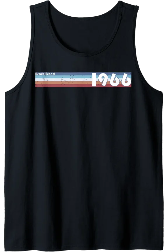 Established 1966 Retro Strip Mens 60Th Birthday Party Tank Top Size S-3XL