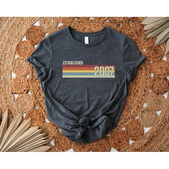 Established 2007 Retro Shirt,Mens 18th Birthday T-Shirt,Vintage Est 2007 Shirt,Born in 2007 Party Outfit,Turning 18 Gift,Eighteenth Birthday All Size S-5Xl