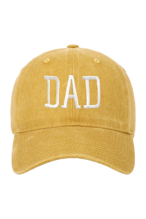 Established 2026 Hats for Men Aesthetic Washed Distressed Baseball Cap Dad Embroidered Pigment Dyed Profile Cotton Cap by Awwp Yellow One Size