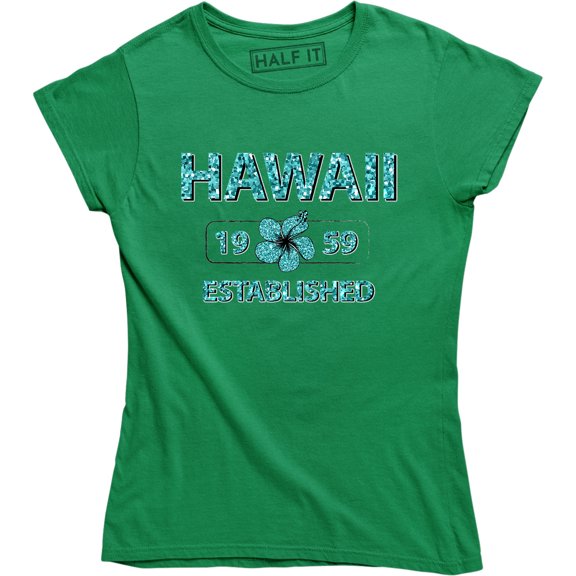 Established August 21, 1959 Hawaii Flag Women's State Home Birthday T-Shirt
