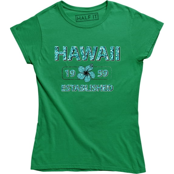 Established August 21, 1959 Hawaii Flag Women's State Home Birthday T-Shirt