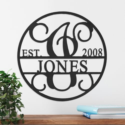 Established Circle Name and Date Monogram - Customized Metal Sign Front ...