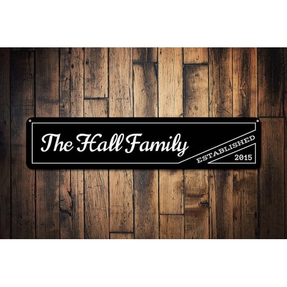 Established Date Sign Family Name Sign Custom Wedding Decor Anniversary Gift Wedding Sign - Family Signs - Size: 16 x 4 Inches