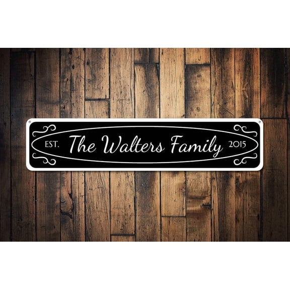 Established Date Sign Family Name Sign Custom Wedding Gift Anniversary Gift Wedding Decor - Family Signs - Size: 16 x 4 Inches