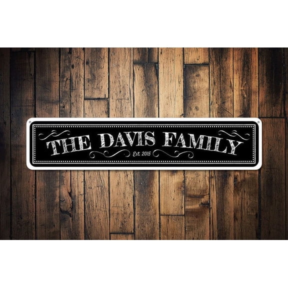 Established Date Sign Family Name Sign Custom Wedding Gift Anniversary Gift Wedding Decor - Wedding Signs - Size: 16 x 4 Inches