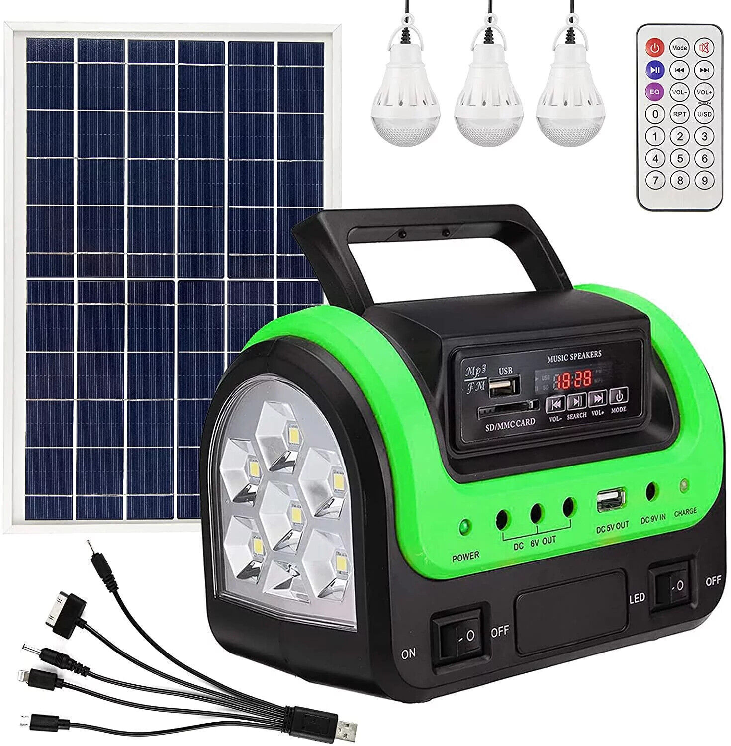 Estacion De Energia Generador Portatil Recargable Con Panel Solar y 3 Bombillas