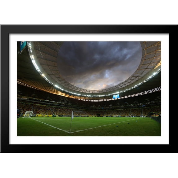 Estadio Nacional Mane Garrincha 40x28 Large Black Wood Framed Print Art