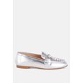 thumbnail image 1 of Estafa Horsebit  Studs Metallic Pleather Loafers, 1 of 5