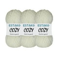 thumbnail image 1 of Estako Cozy Thick & Quick Yarn, 3 Skeins, Super Bulky Weight 6, 80% Acrylic 20% Wool, 50299-Cream, 1 of 5