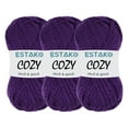 thumbnail image 1 of Estako Cozy Thick & Quick Yarn, 3 Skeins, Super Bulky Weight 6, 80% Acrylic 20% Wool, 50662-Purple, 1 of 5