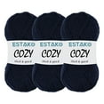 thumbnail image 1 of Estako Cozy Thick & Quick Yarn, 3 Skeins, Super Bulky Weight 6, 80% Acrylic 20% Wool, 55302 - Navy Blue, 1 of 5
