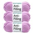thumbnail image 1 of Estako DailyKnit-DK - (3 Skeins Pack) - 100% Anti-Pilling Acrylic Yarn - Soft DK Light Weight #3 - (3 x 3.52 oz / 3 x 273 yds) - for Knitting & Crocheting ( 80006 - Lilac ), 1 of 5