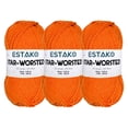 thumbnail image 1 of Estako Star-Worsted Yarn - (3 Skeins Pack) - 75% Acrylic 25% Wool - Soft Medium Weight #4 - (3 x 3.52 oz / 3 x 186 yds) - Crochet & Knitting Yarn ( 42192 - Orange ), 1 of 7