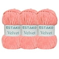 thumbnail image 1 of Estako Velvet (3- Skeins Pack) Chenille Blanket amigurumi Yarn for Crocheting and Knitting Super Bulky 3x100 gr (3x132 yds) (1350 - Powder), 1 of 7
