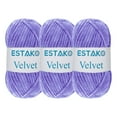 thumbnail image 1 of Estako Velvet (3- Skeins Pack) Chenille Blanket amigurumi Yarn for Crocheting and Knitting Super Bulky 3x100 gr (3x132 yds) (1650 - Lavender), 1 of 7