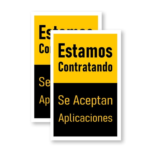 Estamos Tantratando (2-Pack) 24 Inch x 36 Inch Vinyl Decals | Sign Insert Peel & Stick Decals Stickers Window Signs | Spanish Hiring Notice, Recruitment Sign, Clear Messaging | Made in