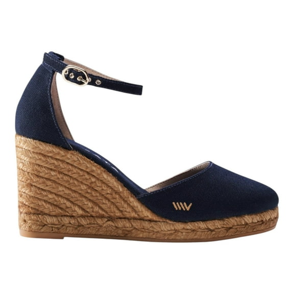 Estartit Canvas Espadrille Wedges - Navy Blue / 9