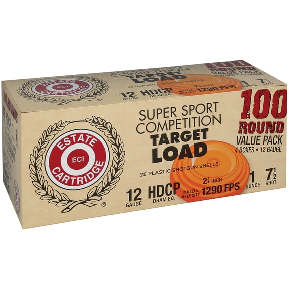 Estate Cartridge Super Sport Comp Target, 12ga, 7.5 Shot, 2-3/4in, 1oz, 1290fps, 100 Count