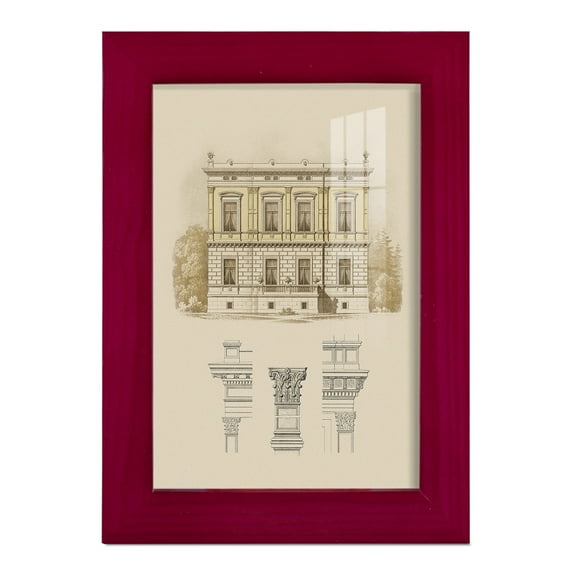 Estate & Plan IV -Framed Print w/glass-Cherry Red