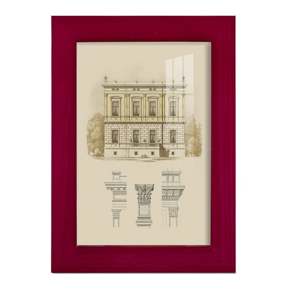 Estate & Plan IV -Framed Print w/glass-Cherry Red