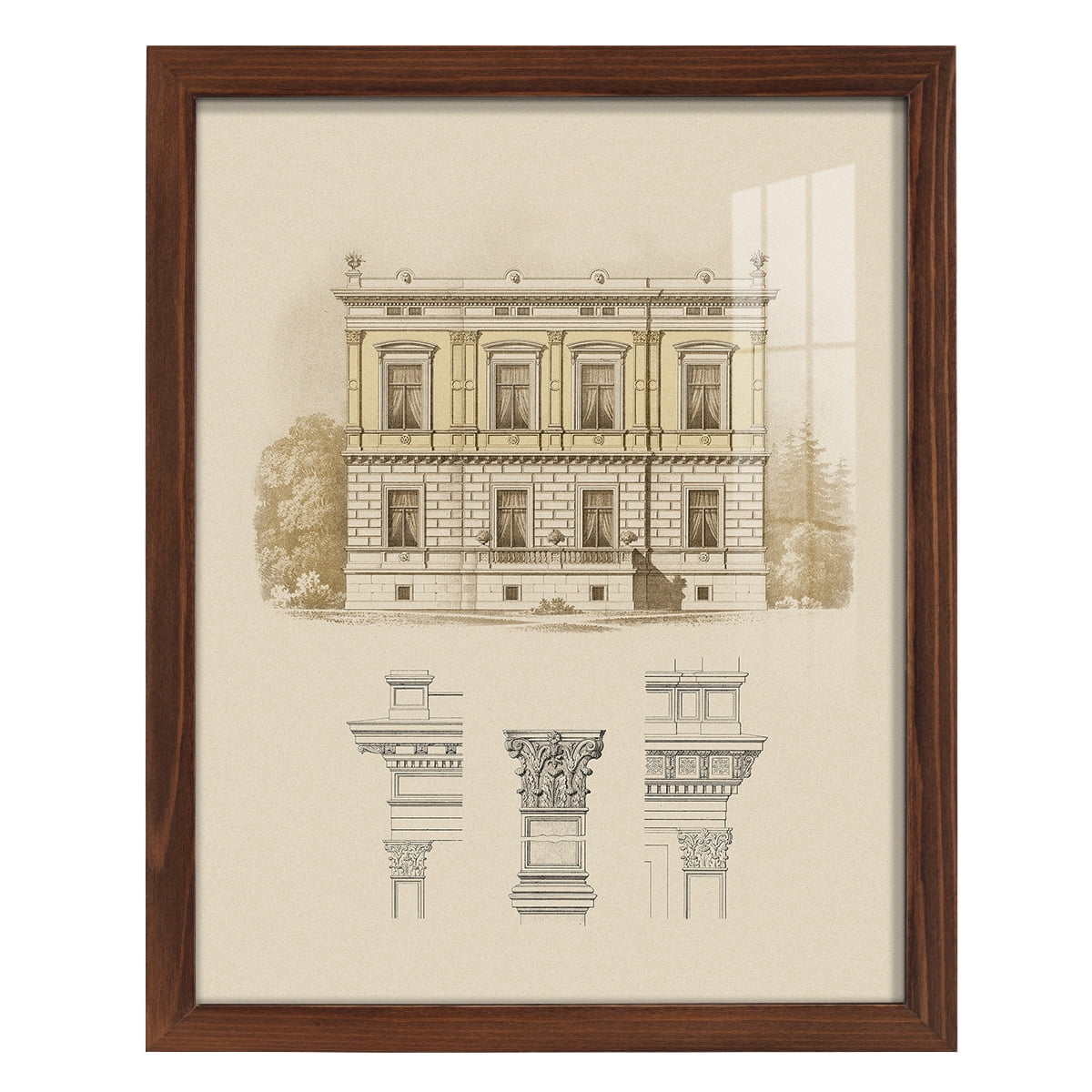 Estate & Plan IV -Framed Print w/glass-Chestnut