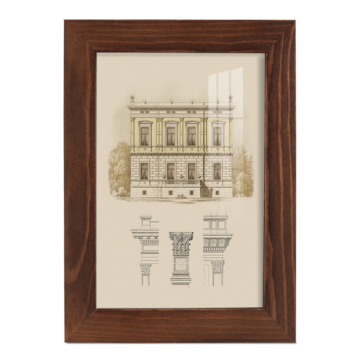 Estate & Plan IV -Framed Print w/glass-Chestnut