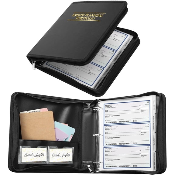 Estate Planning Binder with Zipper - Fireproof Important Documents Organizer with 12 Tabs, End of Life Planner for Wills, Trusts, and Financial Records