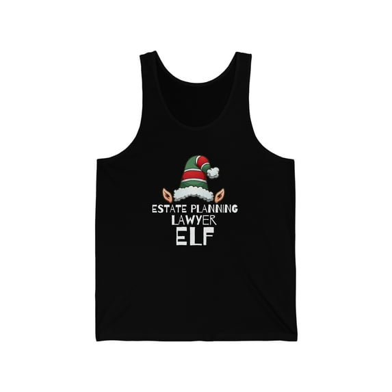 Estate Planning Elf Unisex Tank Top, XS-2XL Christmas Law School Elves