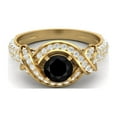 thumbnail image 1 of Estate Ring 6MM Round Black Spinel 925 Sterling Silver Gold Vermeil Women Valentines Day Gifts Ring, 1 of 4