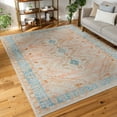 thumbnail image 1 of Estate Traditional 5' x 7' Pink and Light Blue Polyester Indoor Area Rug, 1 of 7