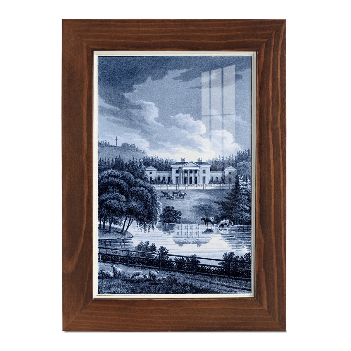 Estate View I -Framed Print w/glass-Chestnut