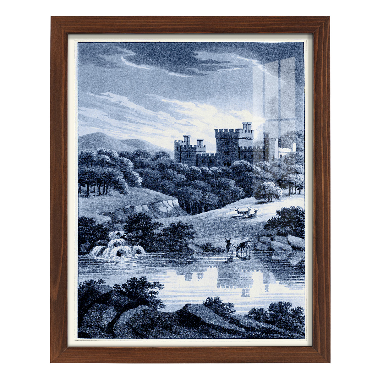 Estate View II -Framed Print w/glass-Chestnut
