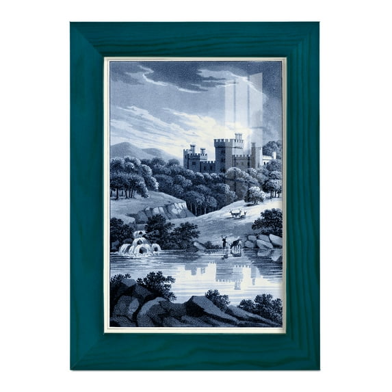 Estate View II -Framed Print w/glass-Ocean Blue