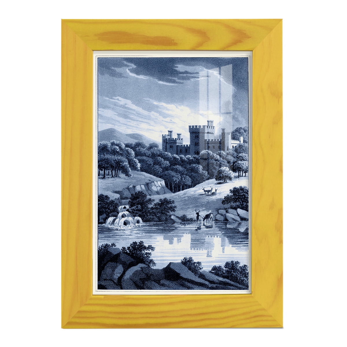 Estate View II -Framed Print w/glass-Sunflower Yellow