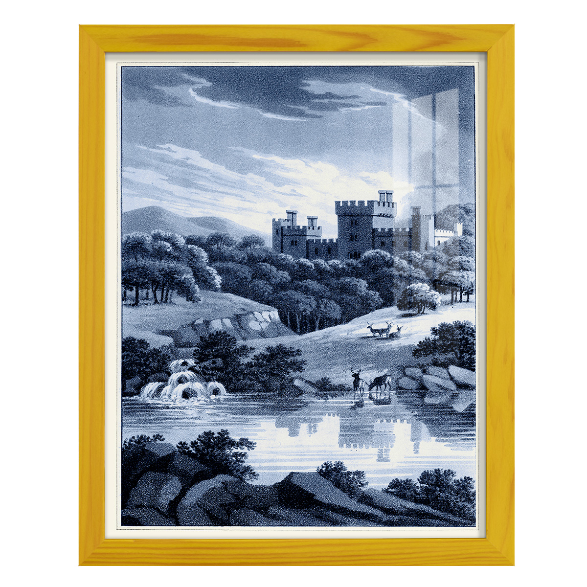 Estate View II -Framed Print w/glass-Sunflower Yellow