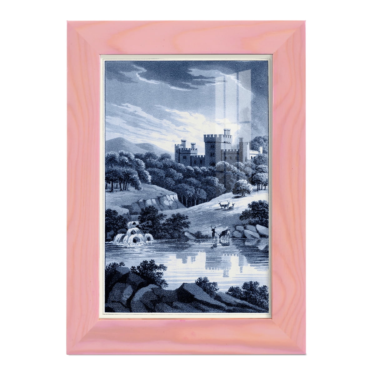 Estate View II -Framed Print w/glass-Sunset Pink
