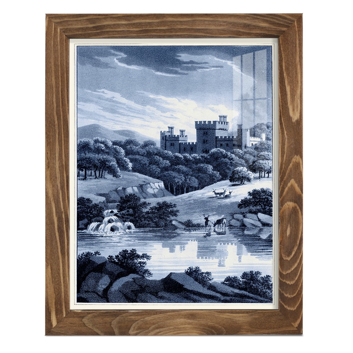 Estate View II -Framed Print w/glass-Walnut