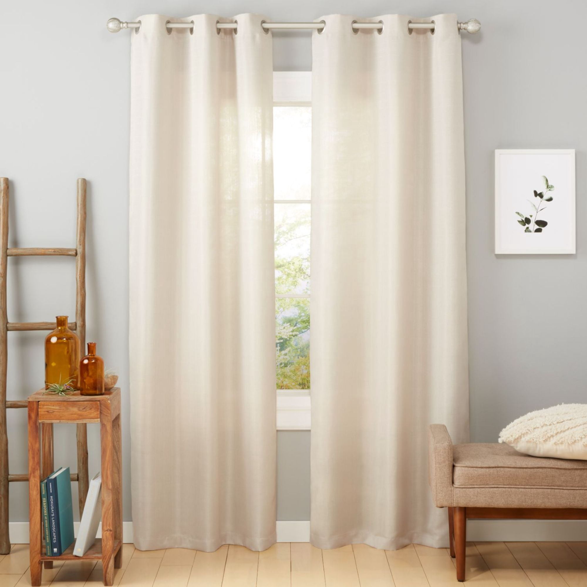 Estate View™ Ladner Light Filtering Grommet Top Curtain Panel Pair, 38"x96", Natural