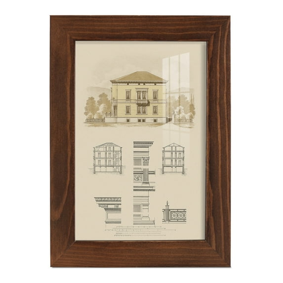 Estate and Plan II -Framed Print w/glass-Chestnut