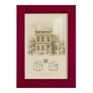 Estate and Plan III -Framed Print w/glass-Cherry Red